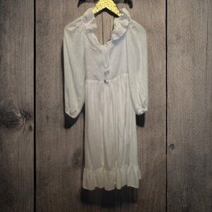 Women's Halloween White Long Peasant Dress Size Medium